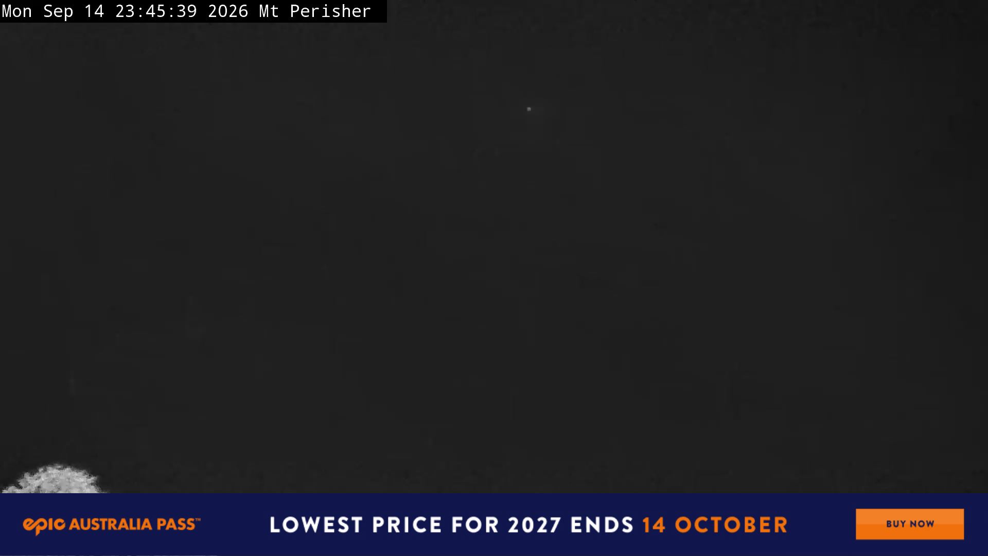 Perisher Mt Perisher snow cam captured at 14 September 2026 at 11:54 pm AEST