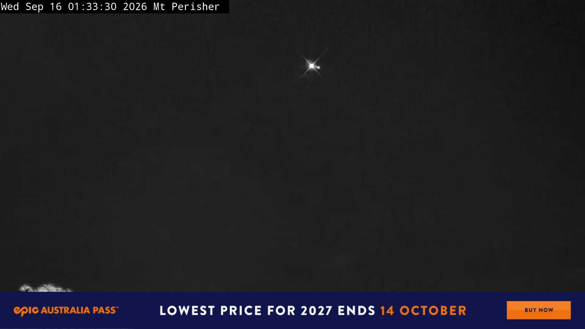 Perisher Mt Perisher snow cam captured at 16 September 2026 at 1:34 am AEST
