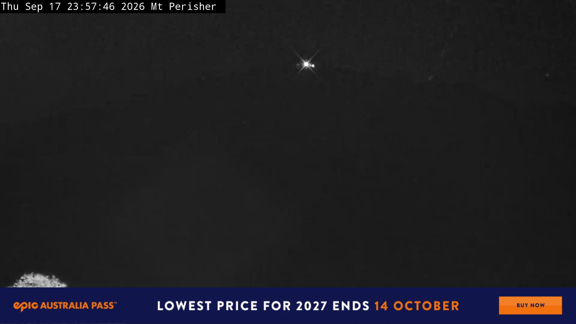 Perisher Mt Perisher snow cam captured at 17 September 2026 at 11:59 pm AEST