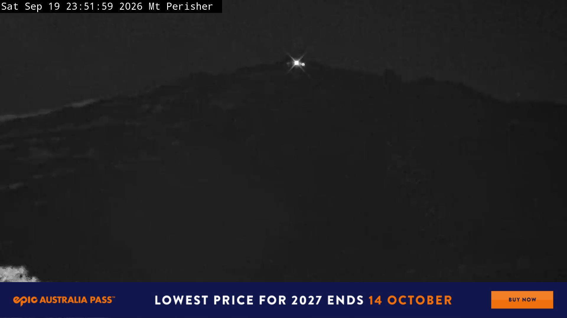 Perisher Mt Perisher snow cam captured at 19 September 2026 at 11:55 pm AEST