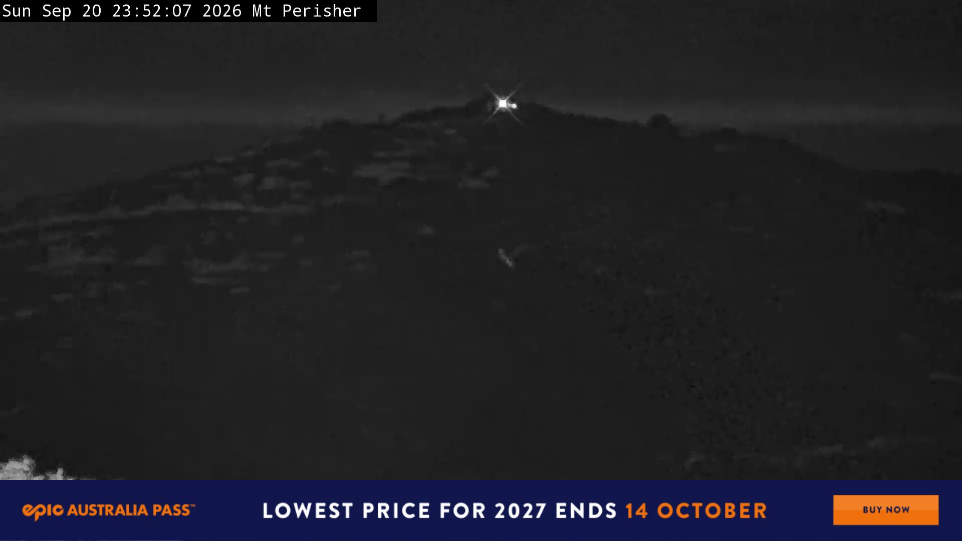 Perisher Mt Perisher snow cam captured at 20 September 2026 at 11:55 pm AEST