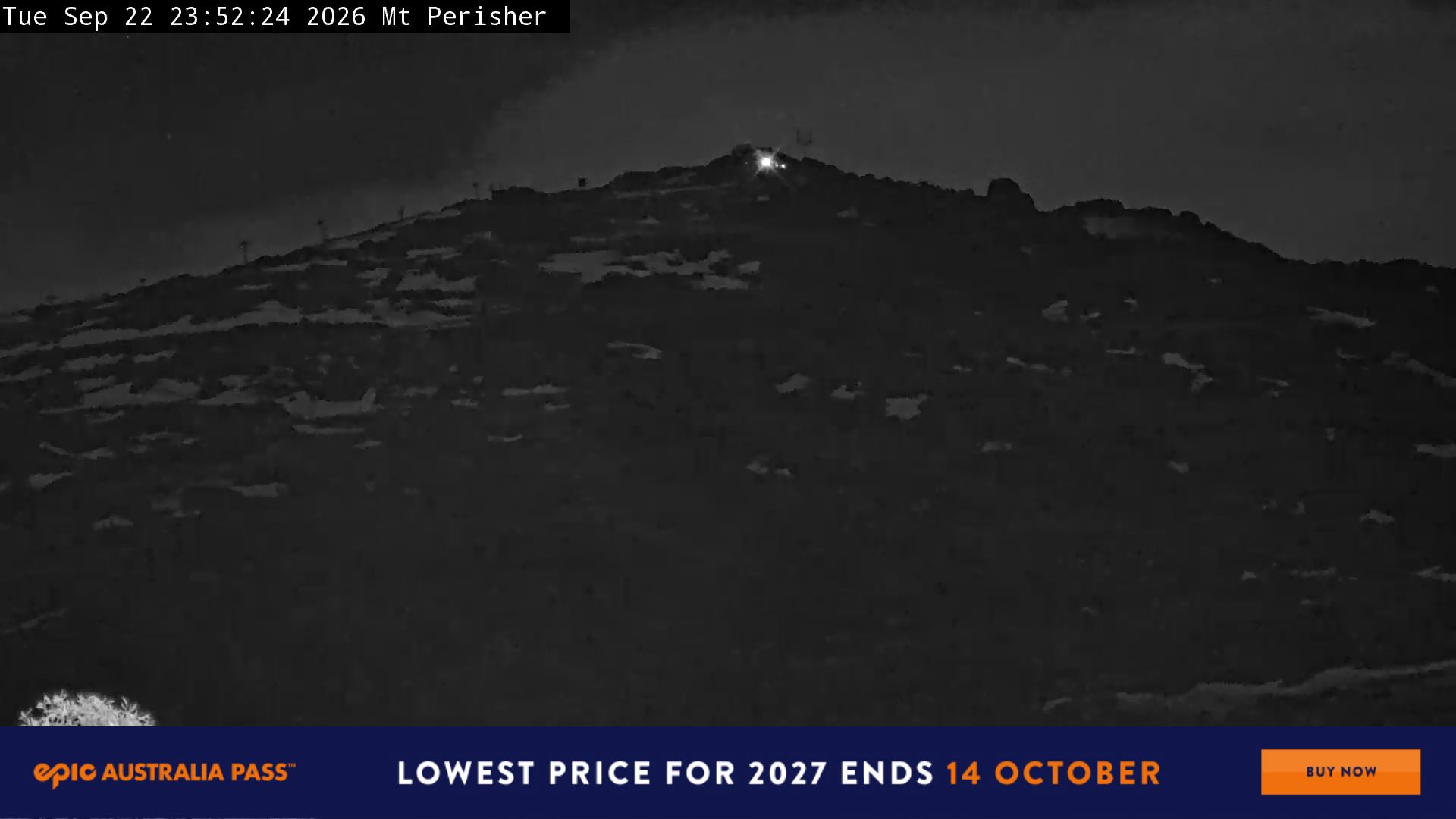 Perisher Mt Perisher snow cam captured at 22 September 2026 at 11:57 pm AEST
