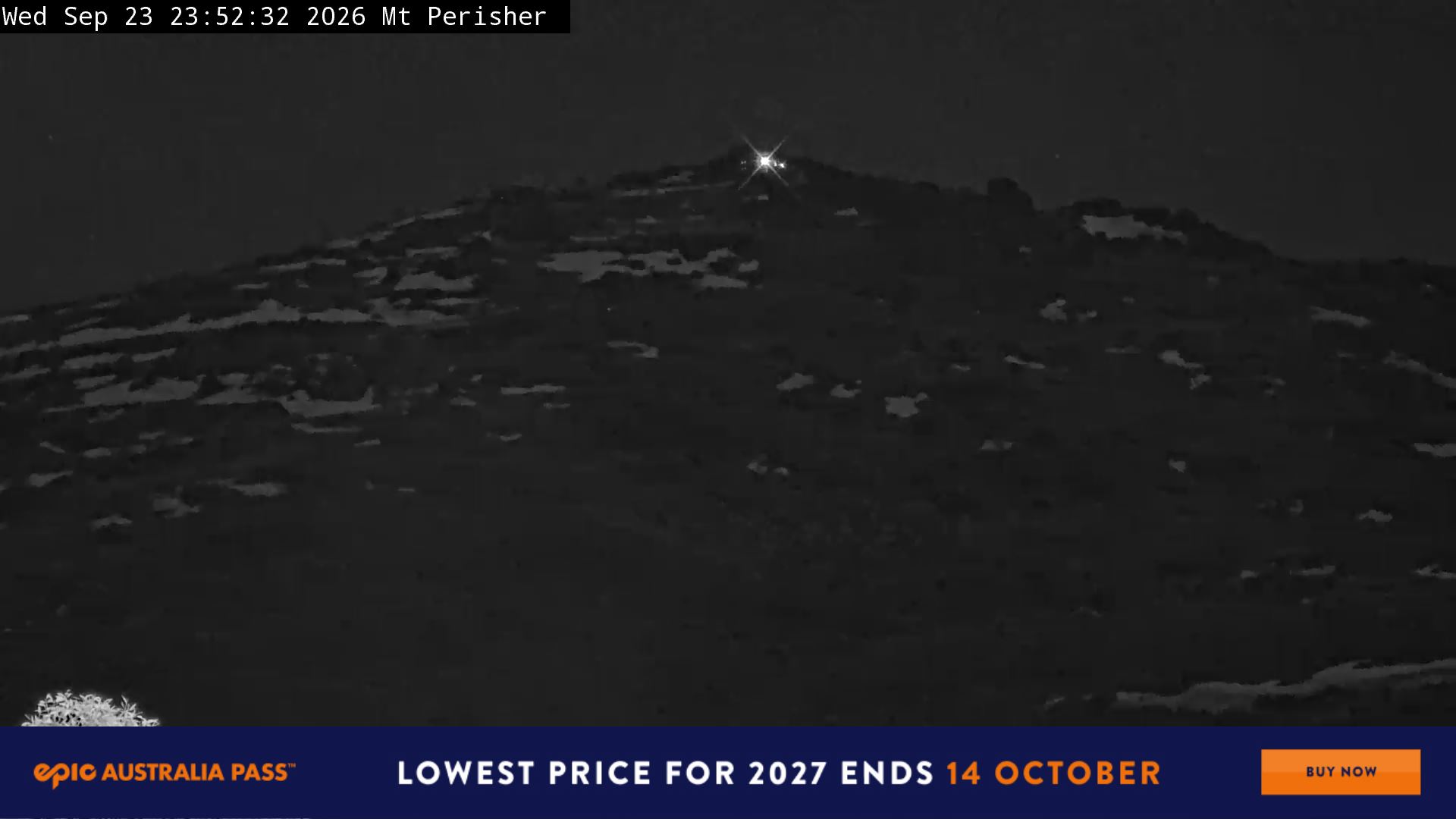 Perisher Mt Perisher snow cam captured at 23 September 2026 at 11:59 pm AEST