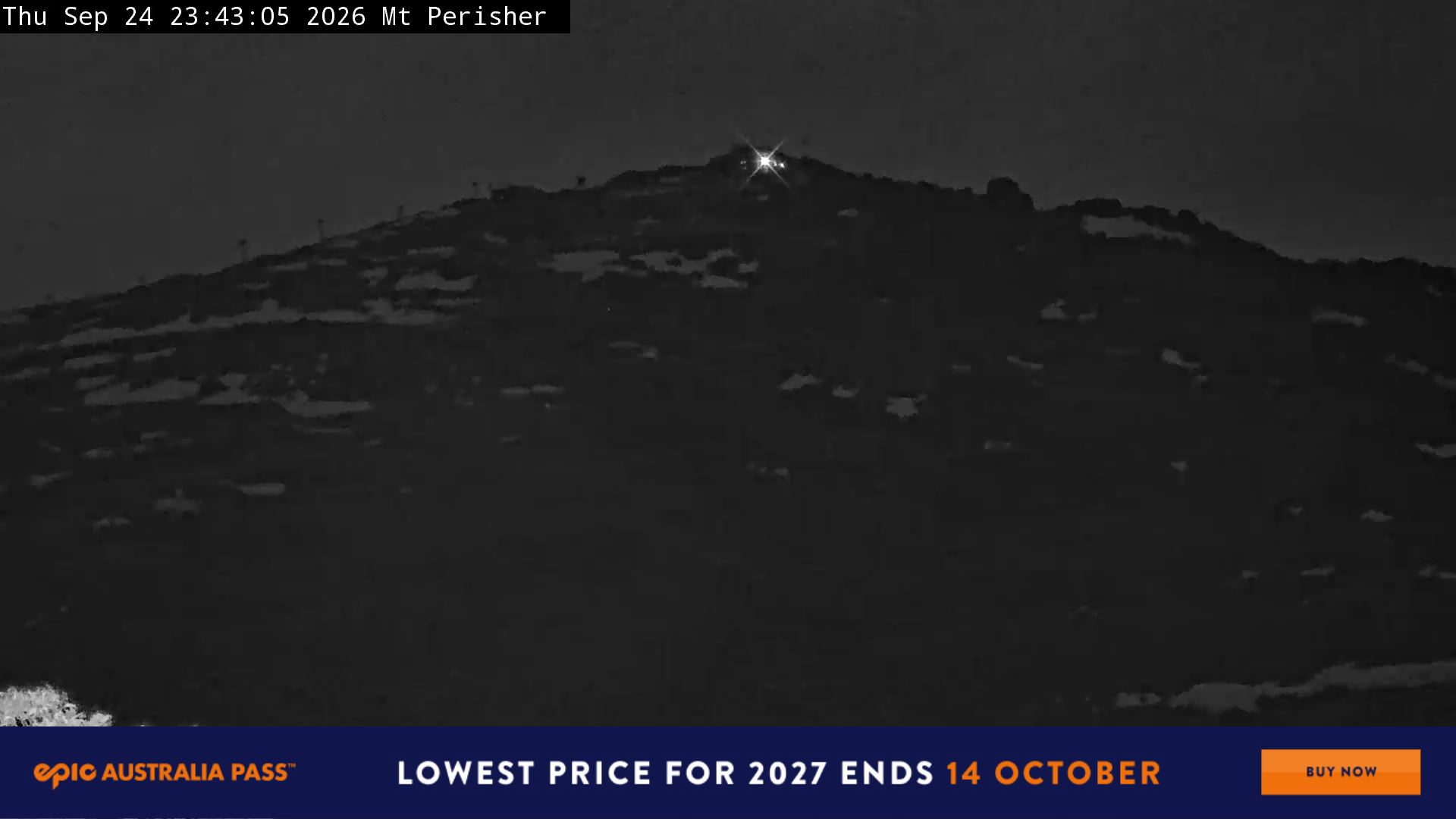 Perisher Mt Perisher snow cam captured at 24 September 2026 at 11:49 pm AEST