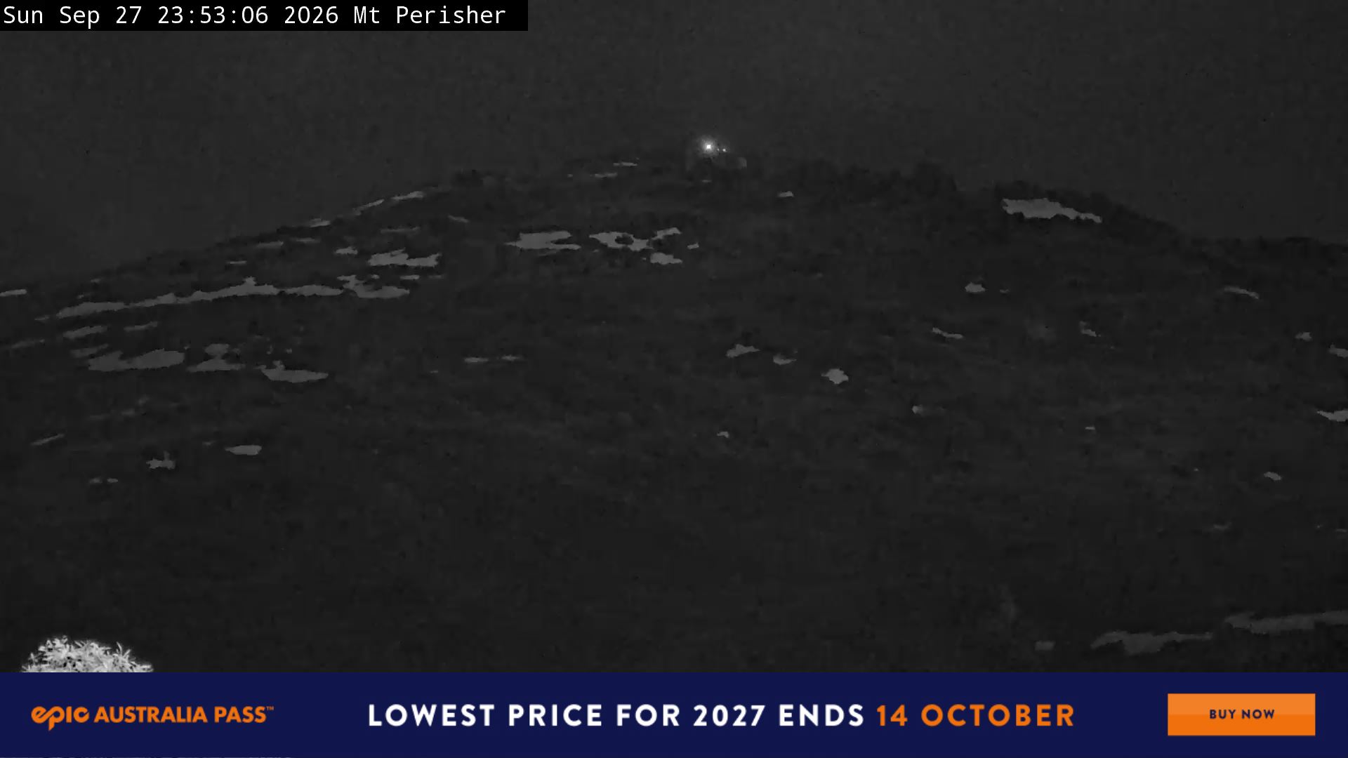 Perisher Mt Perisher snow cam captured at 27 September 2026 at 11:56 pm AEST
