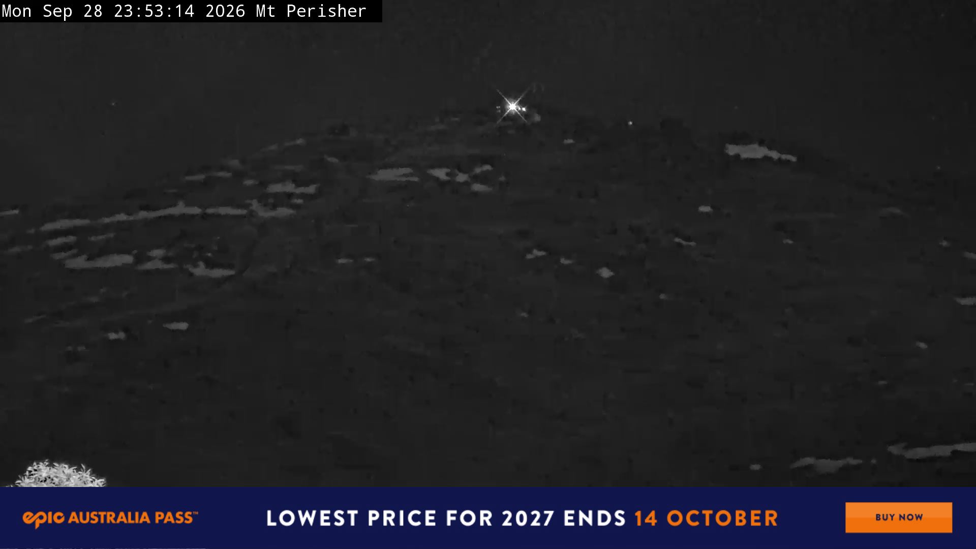 Perisher Mt Perisher snow cam captured at 28 September 2026 at 11:54 pm AEST