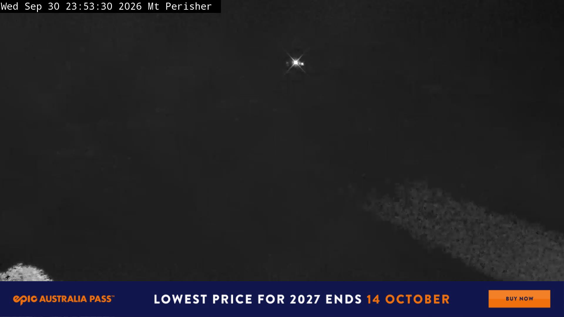 Perisher Mt Perisher snow cam captured at 30 September 2026 at 11:54 pm AEST