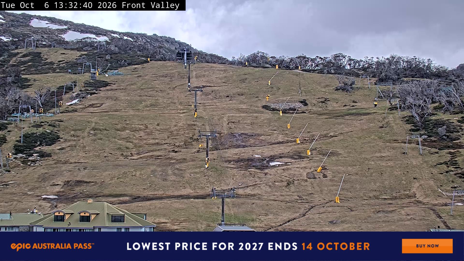 Perisher Mt Perisher snow cam captured at 6 October 2026 at 1:40 pm AEDT
