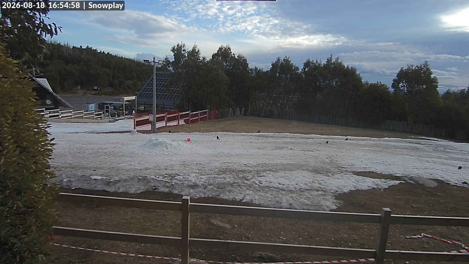 Lake Mountain Snow Play Area snow cam captured at 18 August 2026 at 4:56 pm AEST