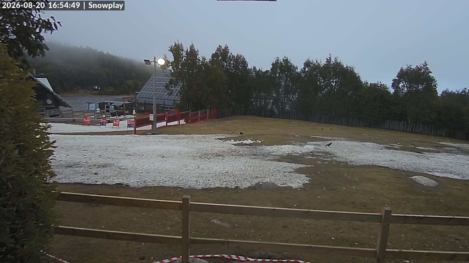 Lake Mountain Snow Play Area snow cam captured at 20 August 2026 at 4:56 pm AEST
