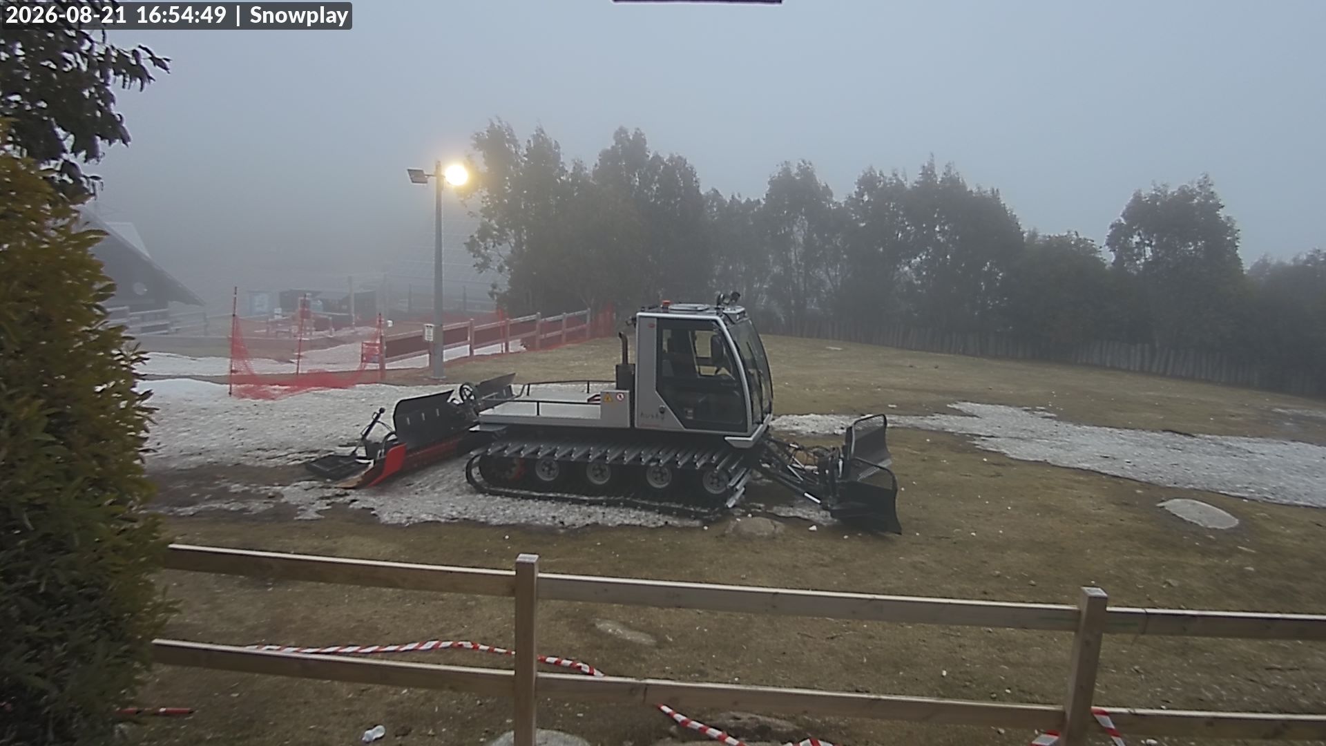 Lake Mountain Snow Play Area snow cam captured at 21 August 2026 at 4:56 pm AEST