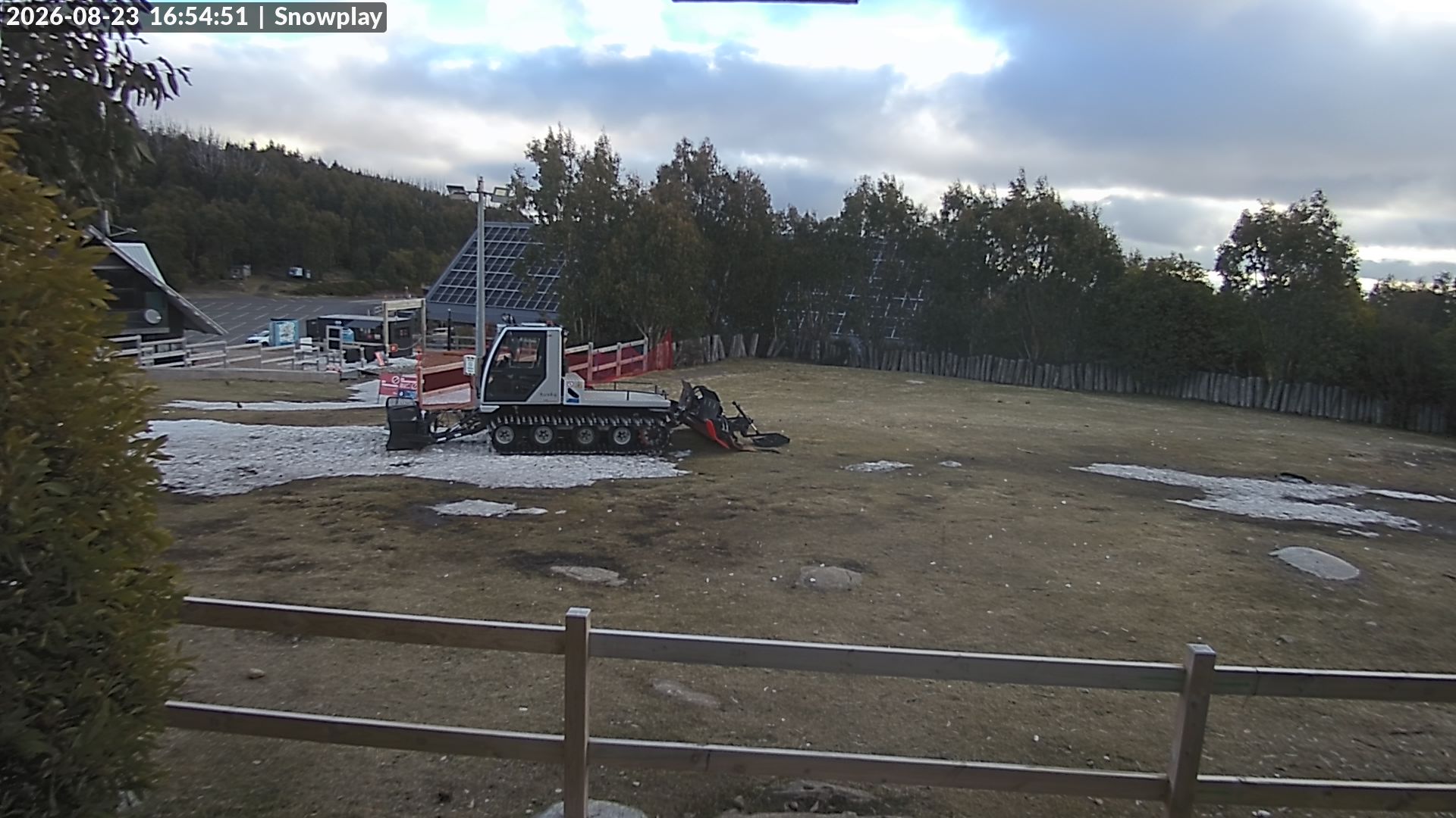Lake Mountain Snow Play Area snow cam captured at 23 August 2026 at 4:56 pm AEST