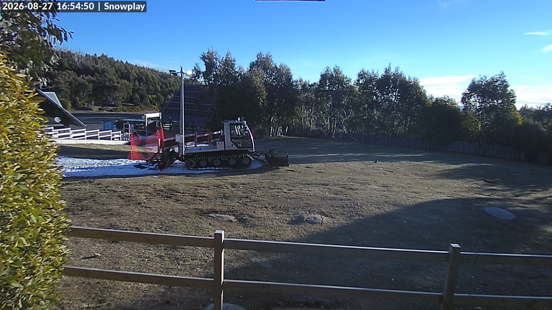 Lake Mountain Snow Play Area snow cam captured at 27 August 2026 at 4:56 pm AEST