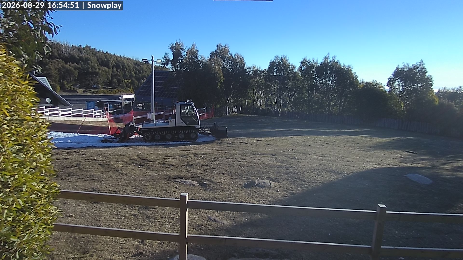 Lake Mountain Snow Play Area snow cam captured at 29 August 2026 at 4:56 pm AEST