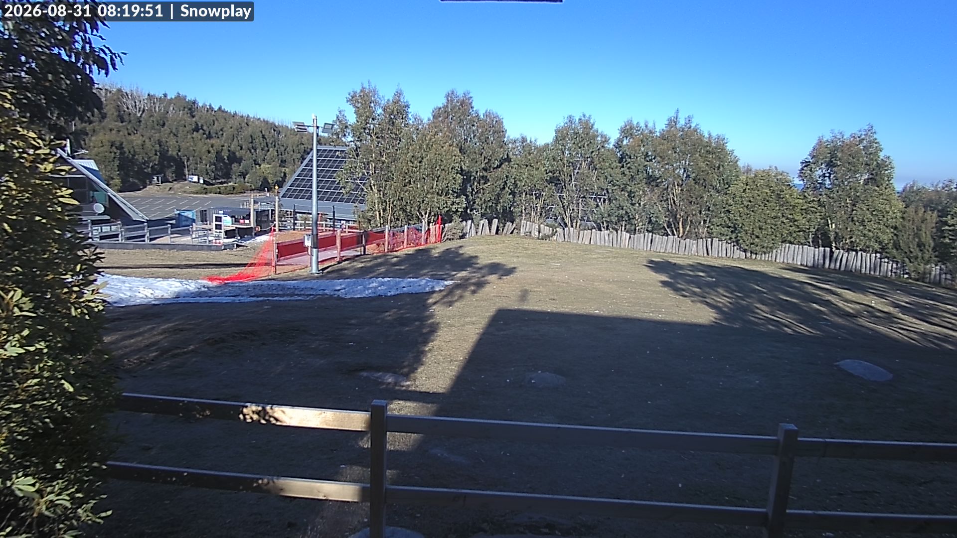Lake Mountain Snow Play Area snow cam captured at 31 August 2026 at 8:20 am AEST