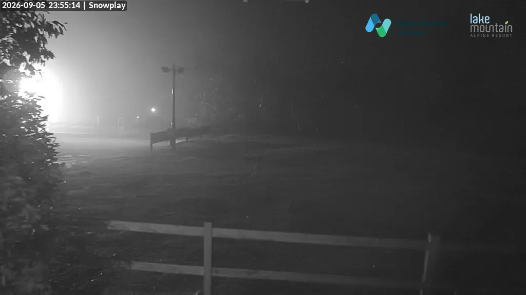 Lake Mountain Snow Play Area snow cam captured at 5 September 2026 at 11:55 pm AEST