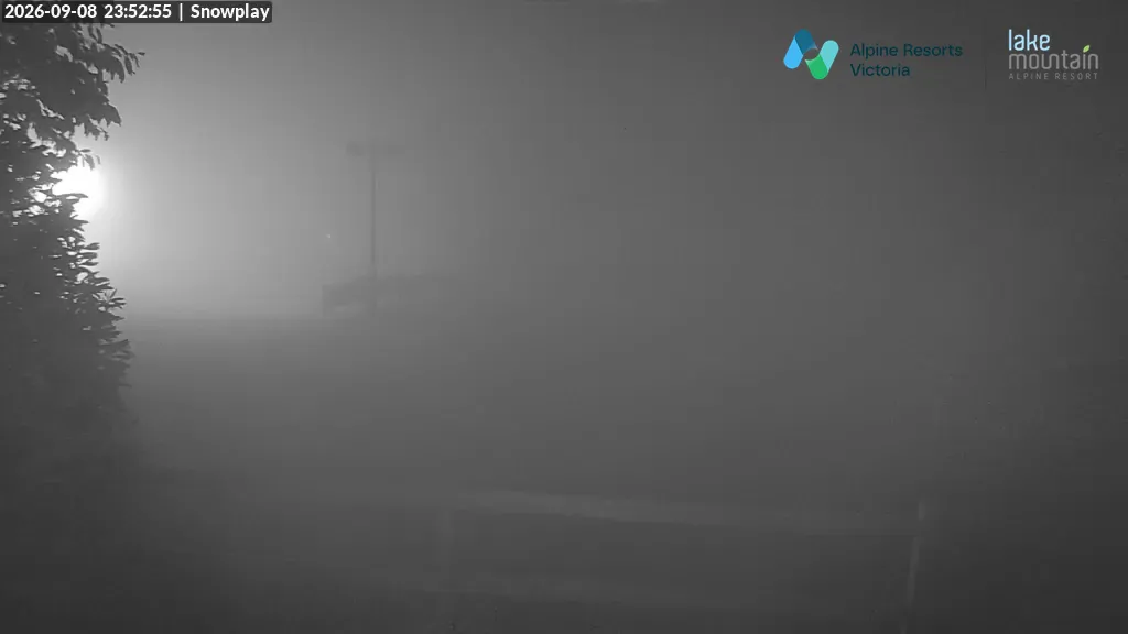 Lake Mountain Snow Play Area snow cam captured at 8 September 2026 at 11:54 pm AEST