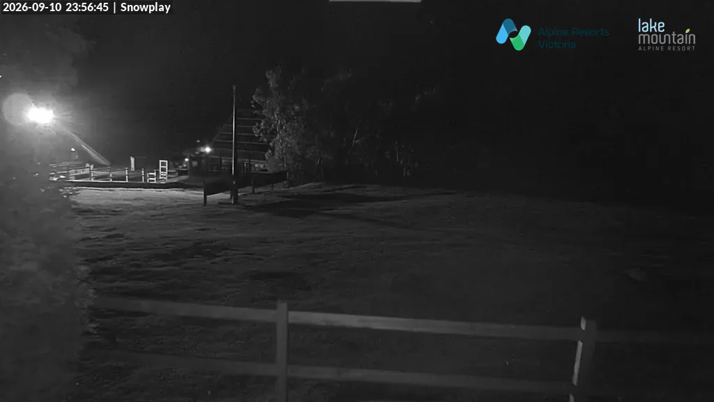 Lake Mountain Snow Play Area snow cam captured at 10 September 2026 at 11:58 pm AEST