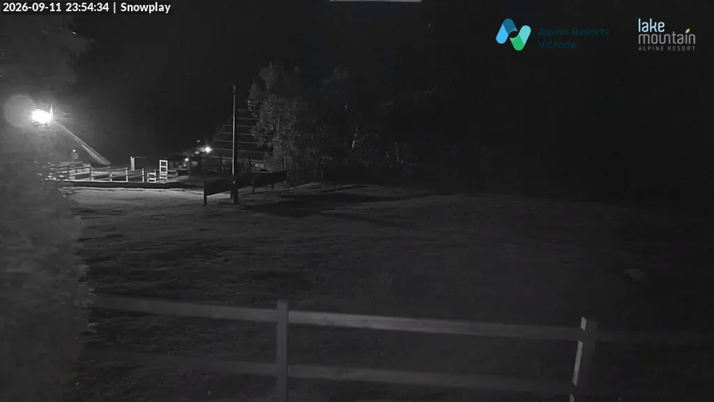 Lake Mountain Snow Play Area snow cam captured at 11 September 2026 at 11:55 pm AEST