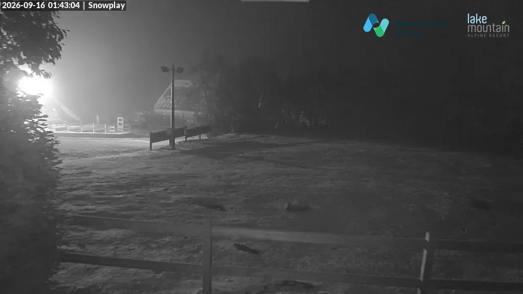 Lake Mountain Snow Play Area snow cam captured at 16 September 2026 at 1:44 am AEST
