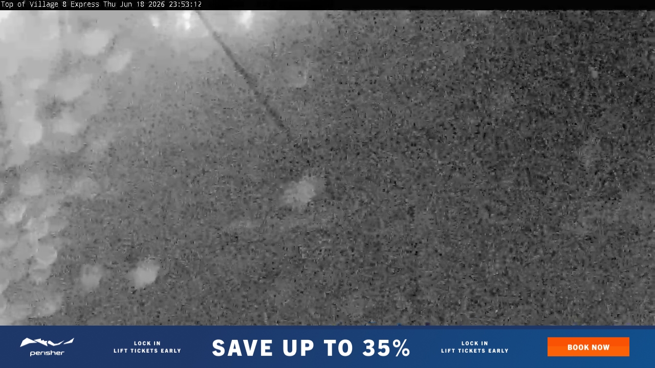 Perisher Village Eight snow cam captured at 18 June 2026 at 11:54 pm AEST