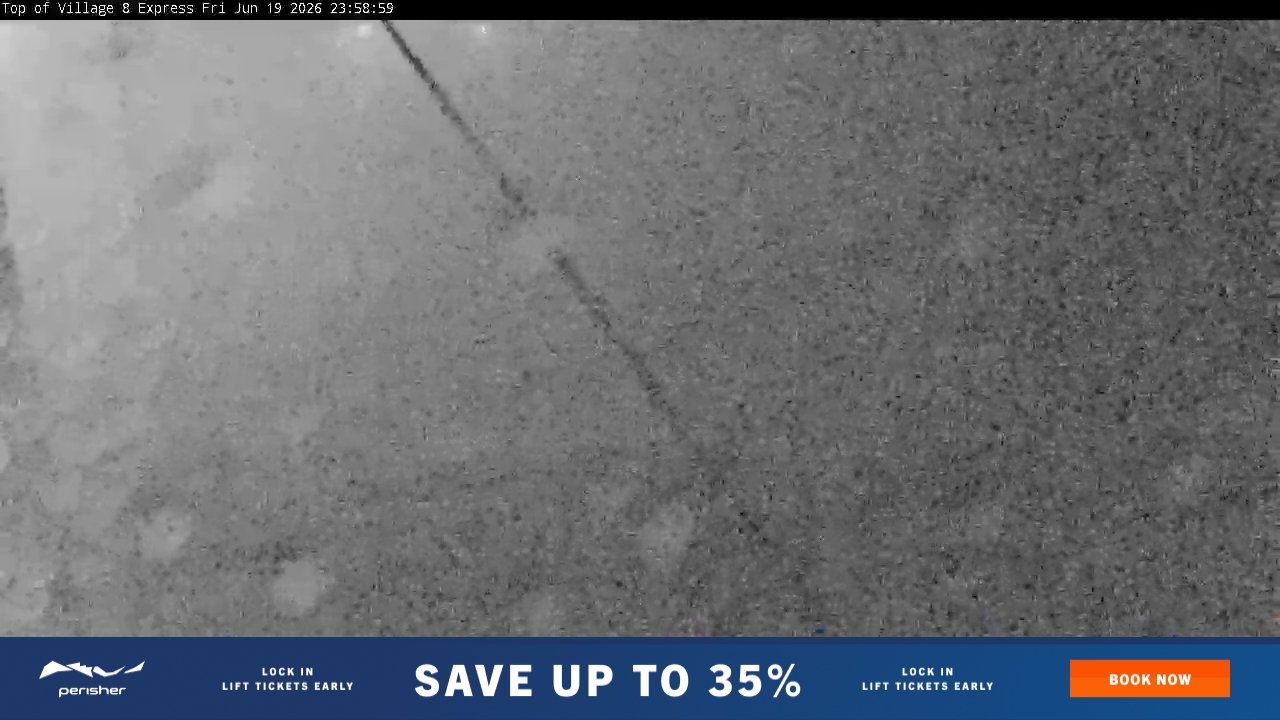 Perisher Village Eight snow cam captured at 19 June 2026 at 11:59 pm AEST