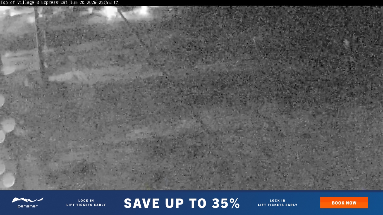 Perisher Village Eight snow cam captured at 20 June 2026 at 11:55 pm AEST