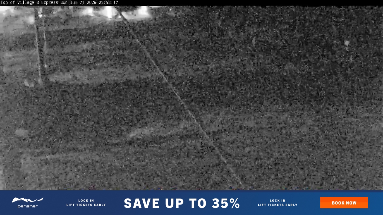 Perisher Village Eight snow cam captured at 21 June 2026 at 11:59 pm AEST