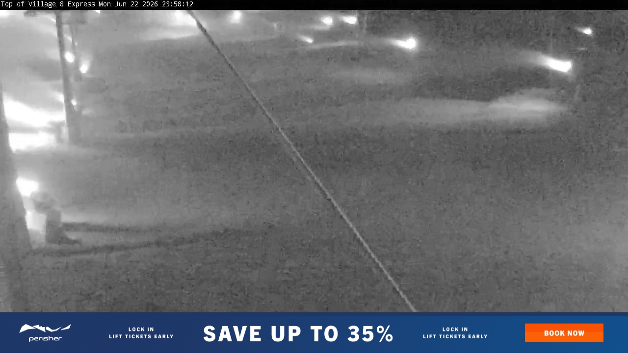 Perisher Village Eight snow cam captured at 22 June 2026 at 11:58 pm AEST