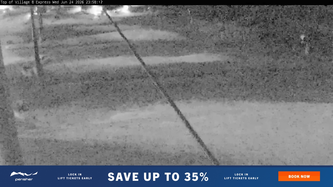 Perisher Village Eight snow cam captured at 24 June 2026 at 11:58 pm AEST