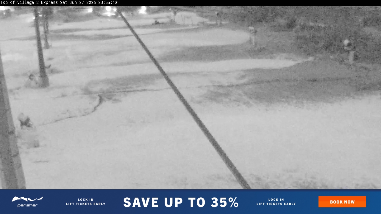 Perisher Village Eight snow cam captured at 27 June 2026 at 11:55 pm AEST