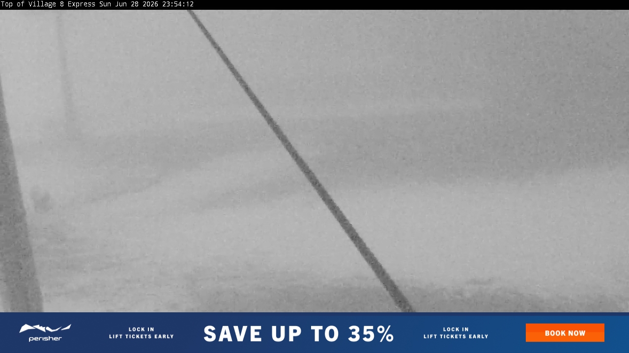 Perisher Village Eight snow cam captured at 28 June 2026 at 11:55 pm AEST