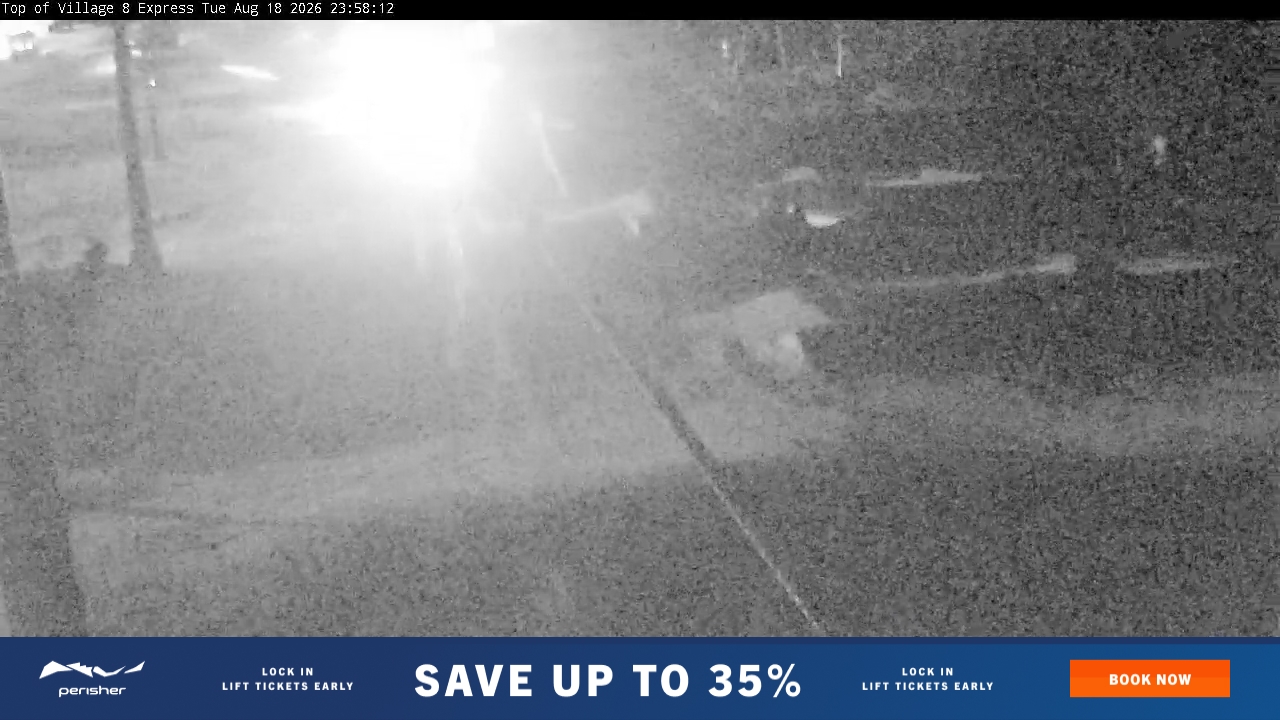 Perisher Village Eight snow cam captured at 18 August 2026 at 11:58 pm AEST