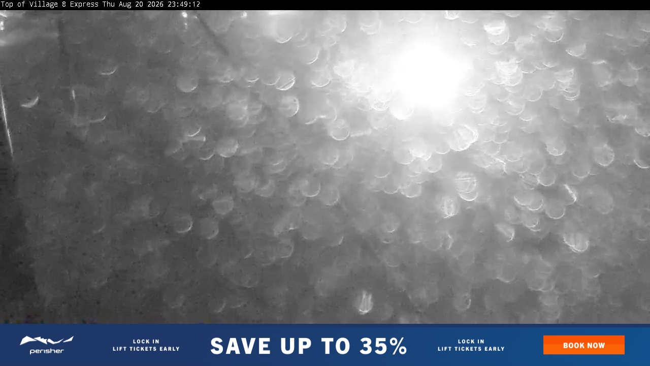 Perisher Village Eight snow cam captured at 20 August 2026 at 11:49 pm AEST