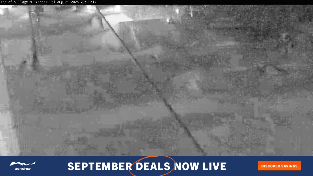 Perisher Village Eight snow cam captured at 21 August 2026 at 11:50 pm AEST