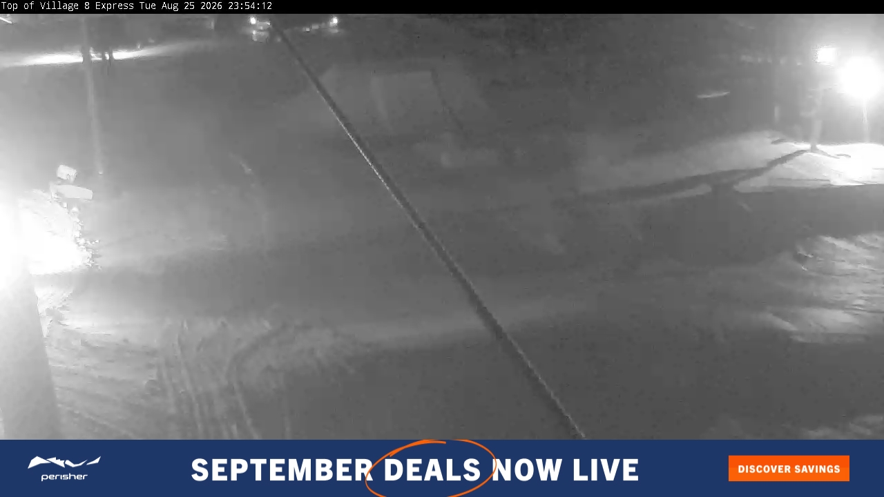 Perisher Village Eight snow cam captured at 25 August 2026 at 11:54 pm AEST