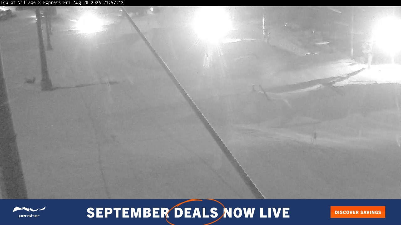 Perisher Village Eight snow cam captured at 28 August 2026 at 11:57 pm AEST