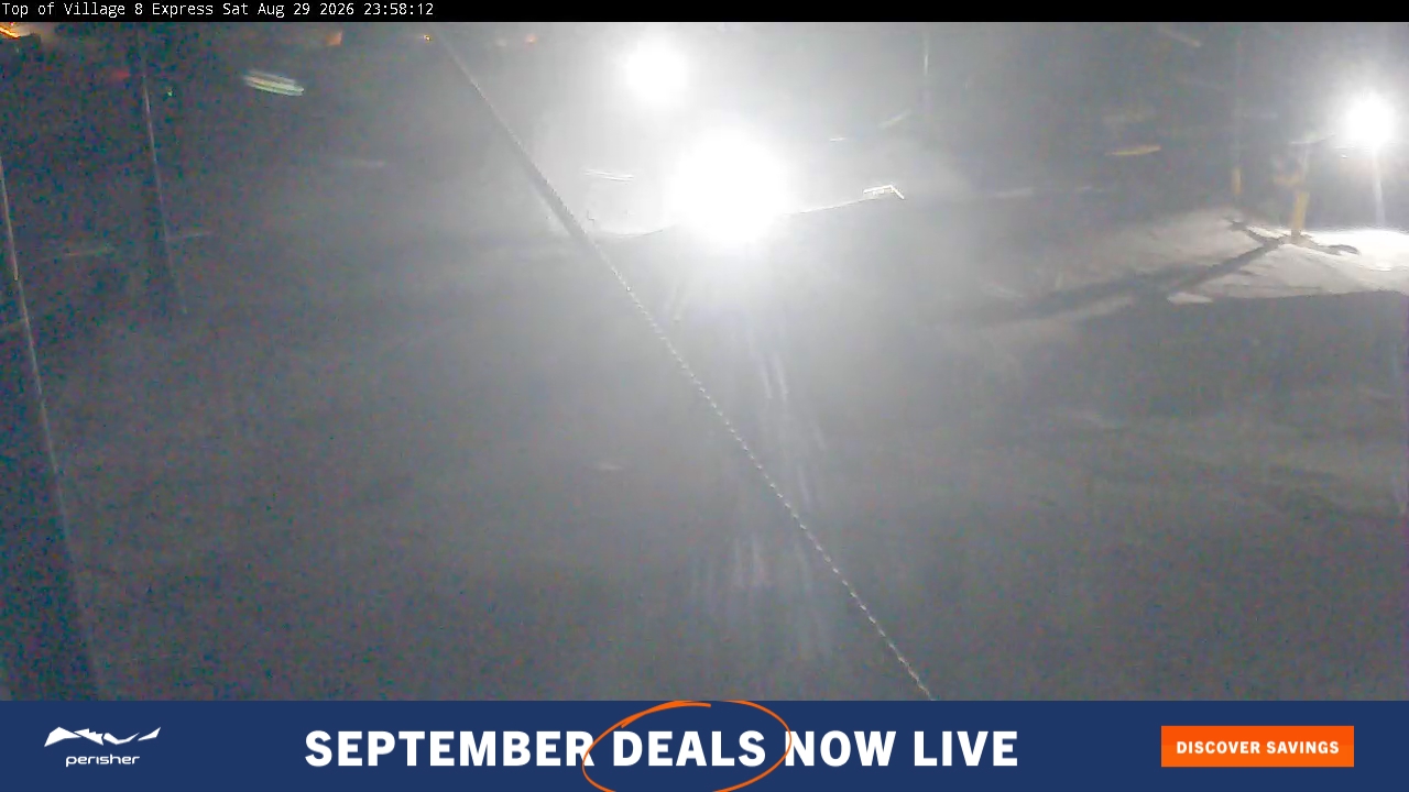 Perisher Village Eight snow cam captured at 29 August 2026 at 11:58 pm AEST