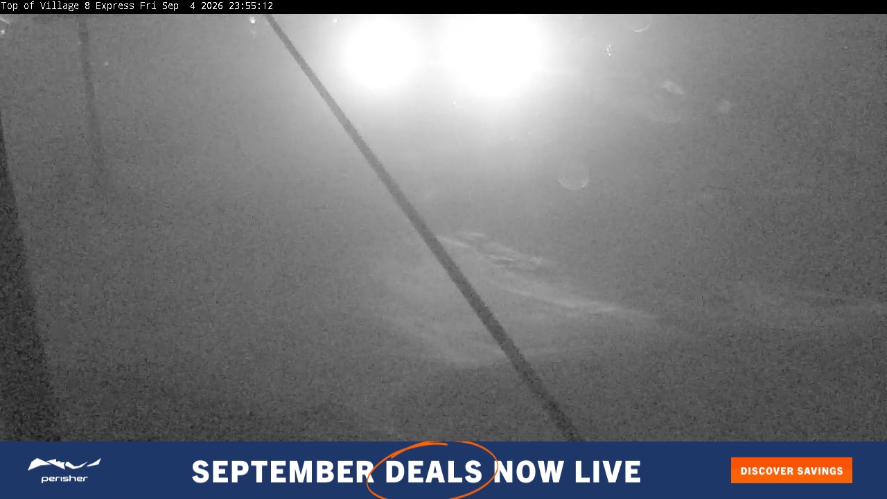 Perisher Village Eight snow cam captured at 4 September 2026 at 11:55 pm AEST