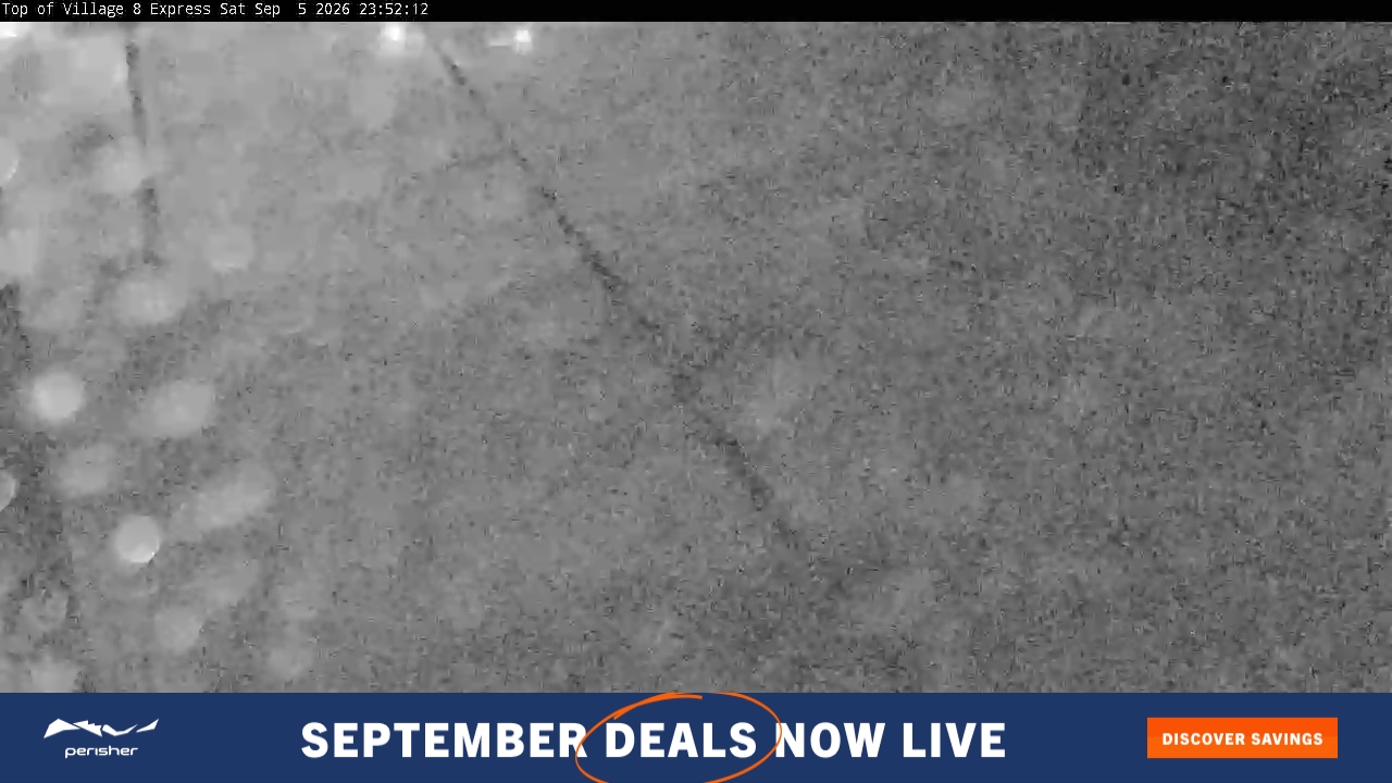 Perisher Village Eight snow cam captured at 5 September 2026 at 11:52 pm AEST
