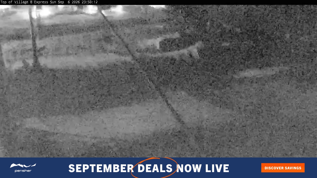 Perisher Village Eight snow cam captured at 6 September 2026 at 11:51 pm AEST
