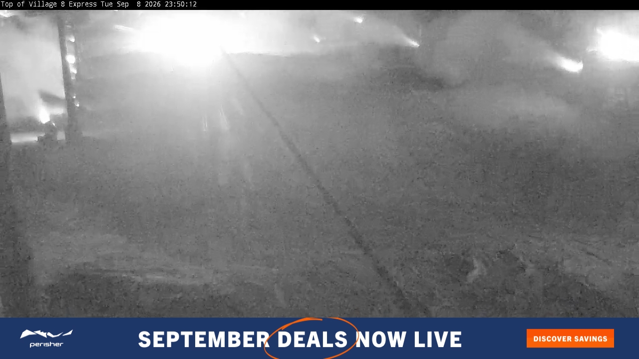 Perisher Village Eight snow cam captured at 8 September 2026 at 11:51 pm AEST