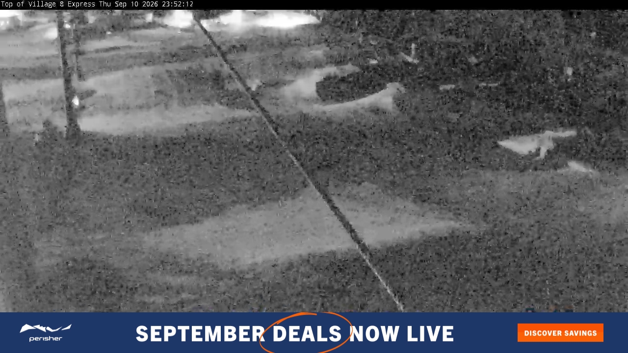 Perisher Village Eight snow cam captured at 10 September 2026 at 11:52 pm AEST