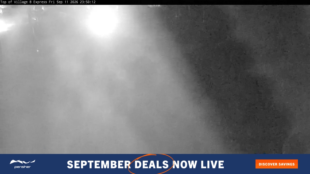 Perisher Village Eight snow cam captured at 11 September 2026 at 11:51 pm AEST