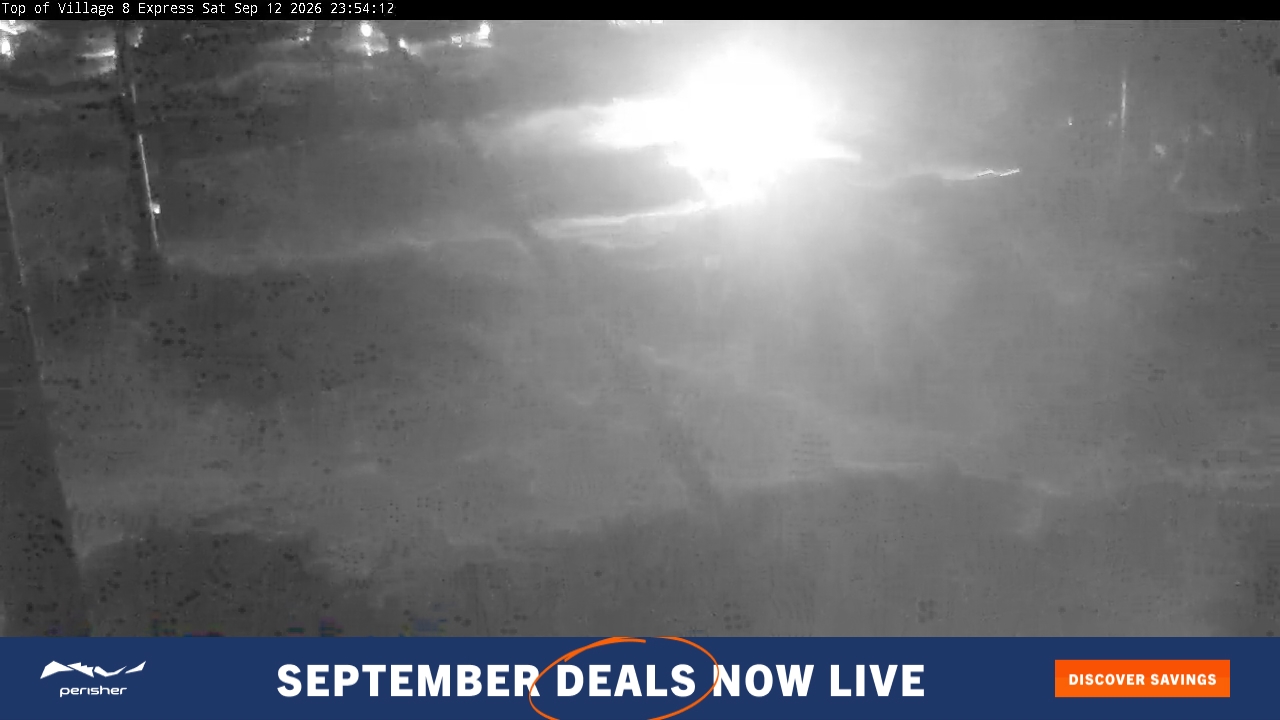 Perisher Village Eight snow cam captured at 12 September 2026 at 11:54 pm AEST