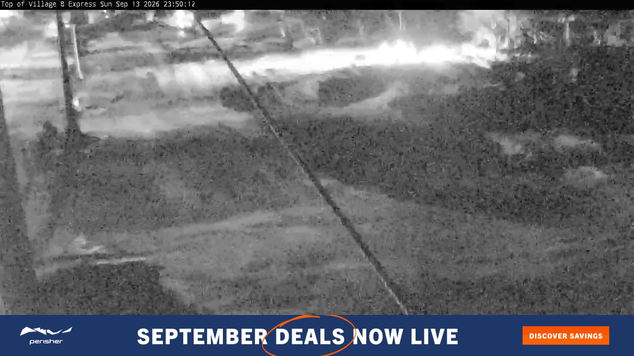 Perisher Village Eight snow cam captured at 13 September 2026 at 11:50 pm AEST