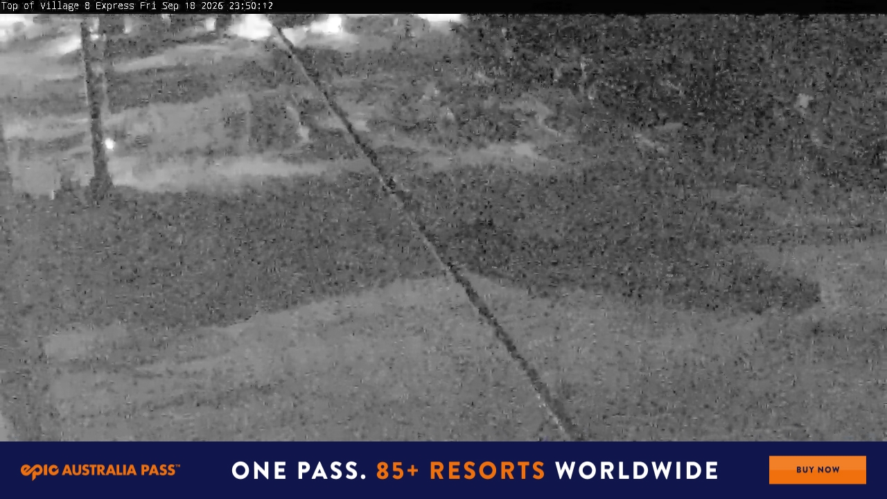 Perisher Village Eight snow cam captured at 18 September 2026 at 11:50 pm AEST