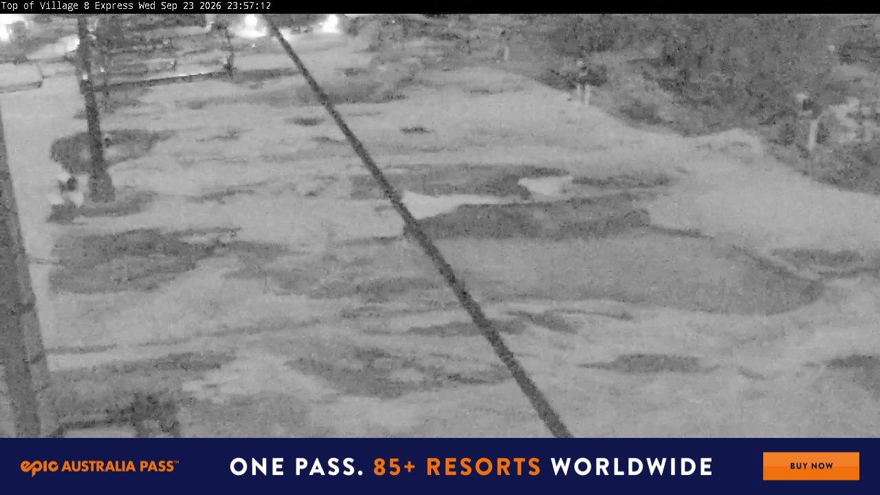 Perisher Village Eight snow cam captured at 23 September 2026 at 11:57 pm AEST