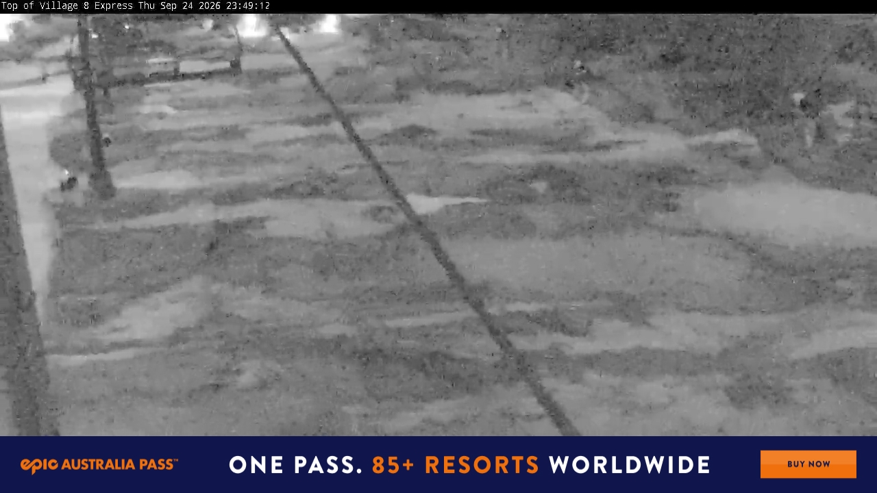 Perisher Village Eight snow cam captured at 24 September 2026 at 11:49 pm AEST