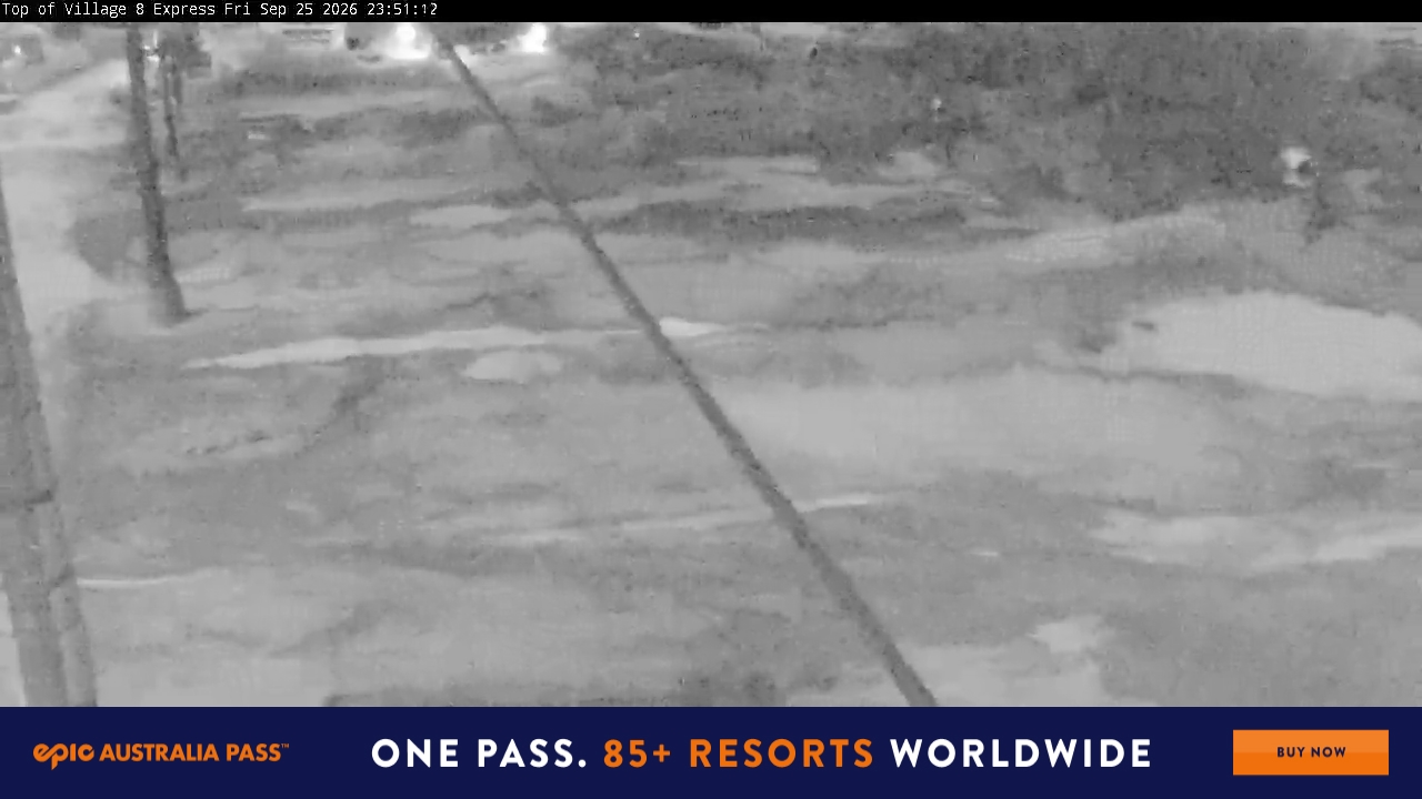 Perisher Village Eight snow cam captured at 25 September 2026 at 11:51 pm AEST